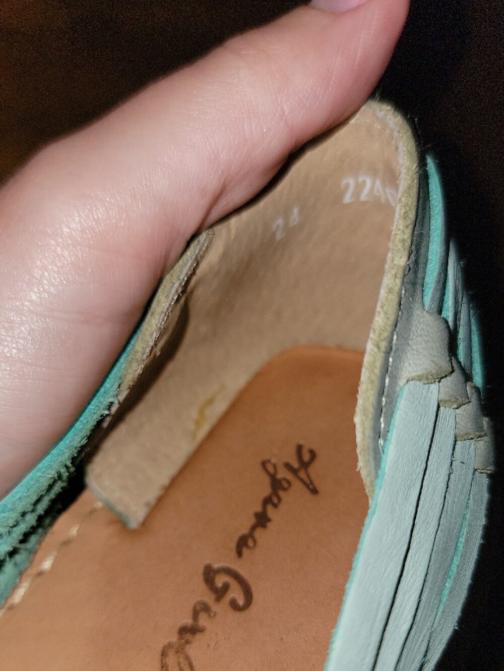 Light Blue Floral-Embossed Slip-On Moccasins Sz 7 - Picture 11 of 12